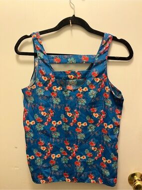 Papermoon Blue Floral Strappy Tank Top
